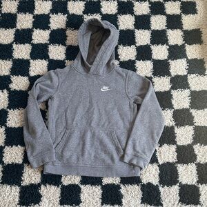 Nike Heather Gray Hoodie with White Swoosh